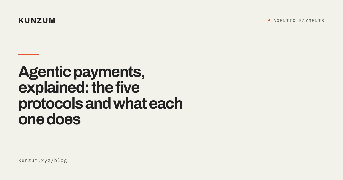 Agentic payments, explained: the five protocols and what each one does