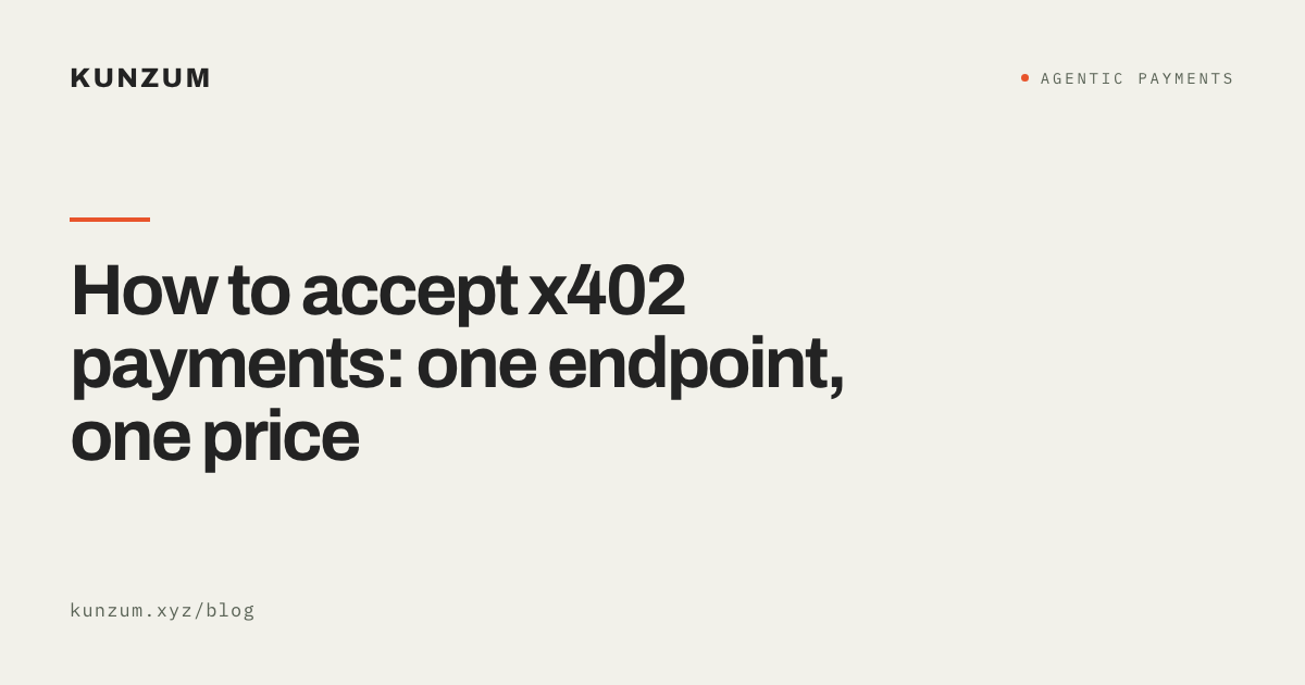 How to accept x402 payments: one endpoint, one price